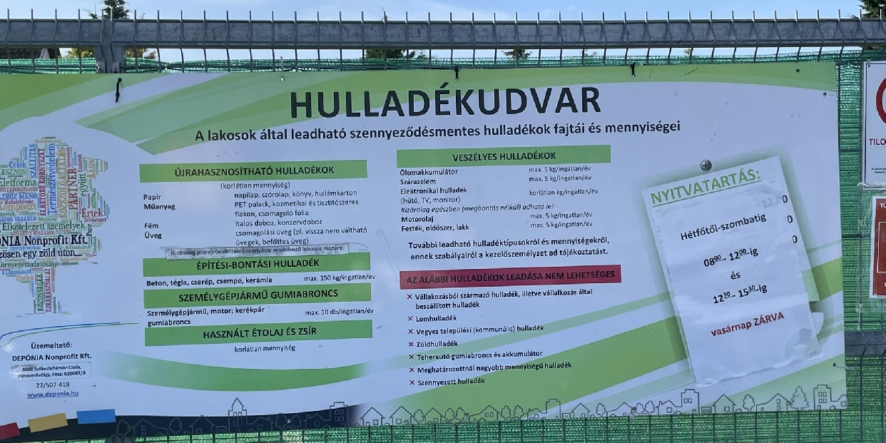 Változott a Hulladékudvar nyitvatartása