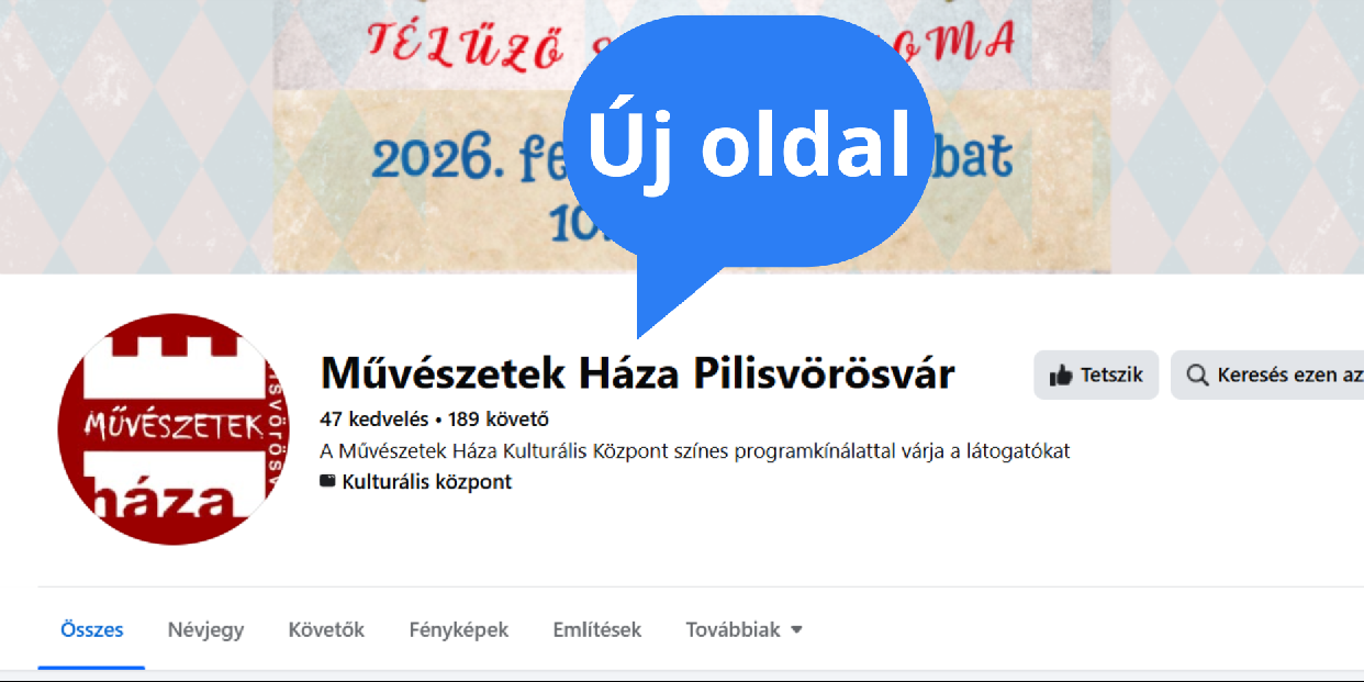 Új Facebook-oldala lett a Pilisvörösvári Művészetek Házának