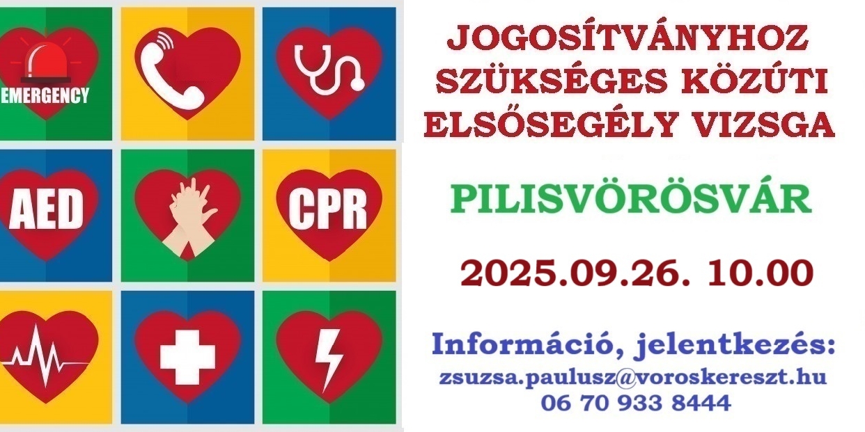 Jogosítványhoz szükséges közúti elsősegély vizsgát tartanak Pilisvörösváron