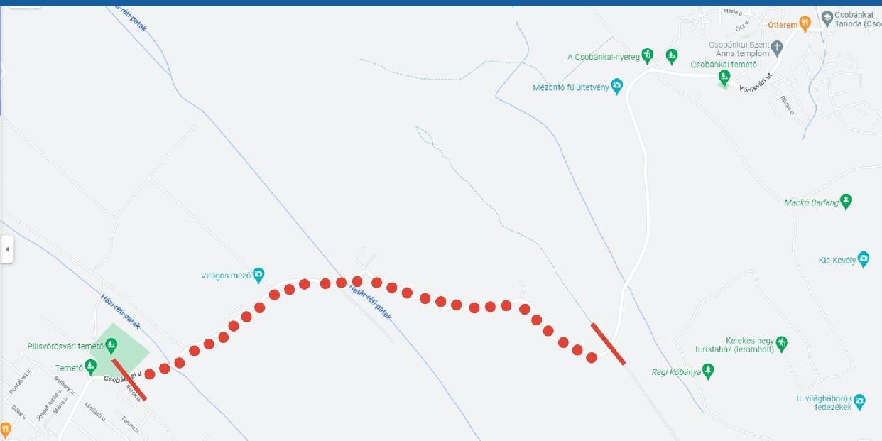 Útzár várható csütörtökön délután Pilisvörösvár és Csobánka között