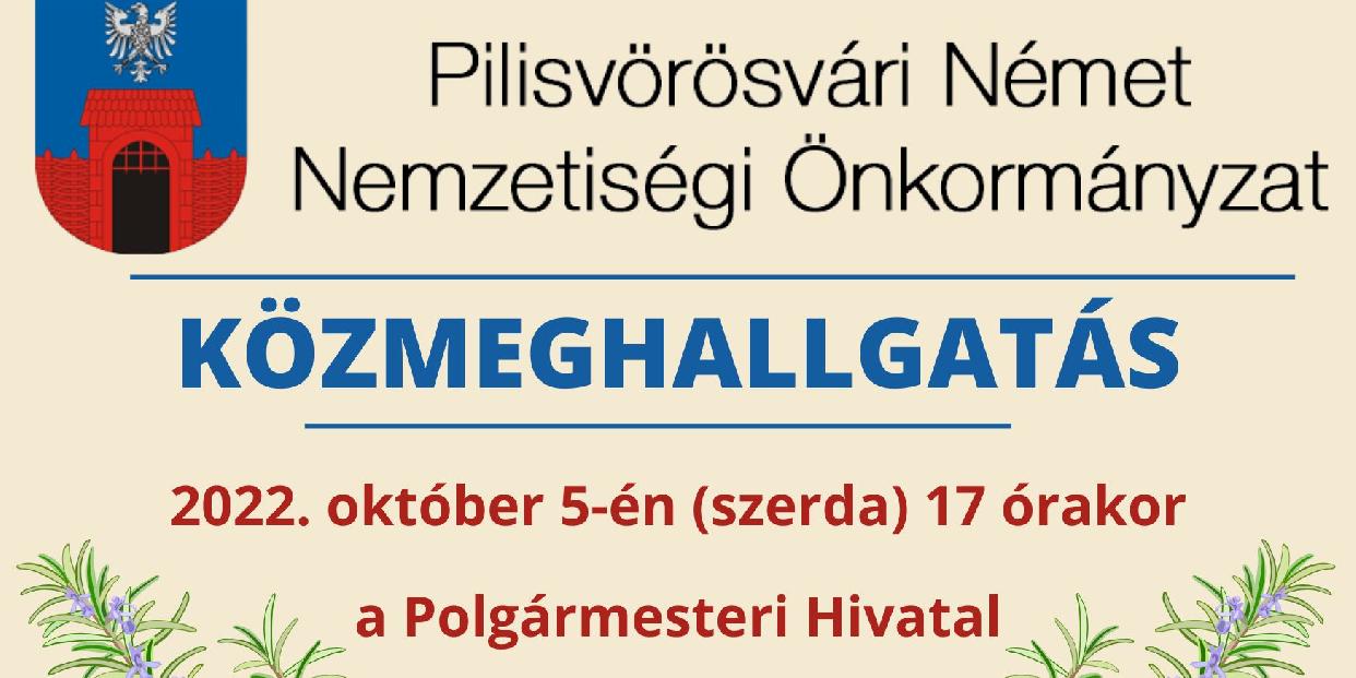 Közmeghallgatást tart a A Pilisvörösvári Német Nemzetiségi Önkormányzat