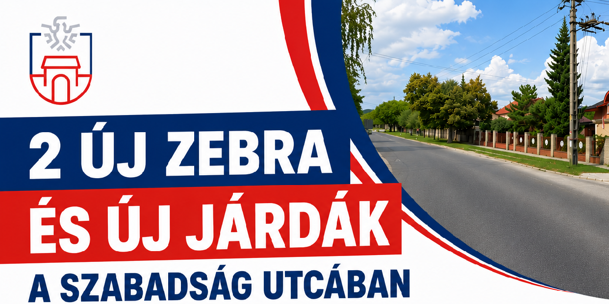 Két új zebra és új járdák épülnek a Szabadság utcában