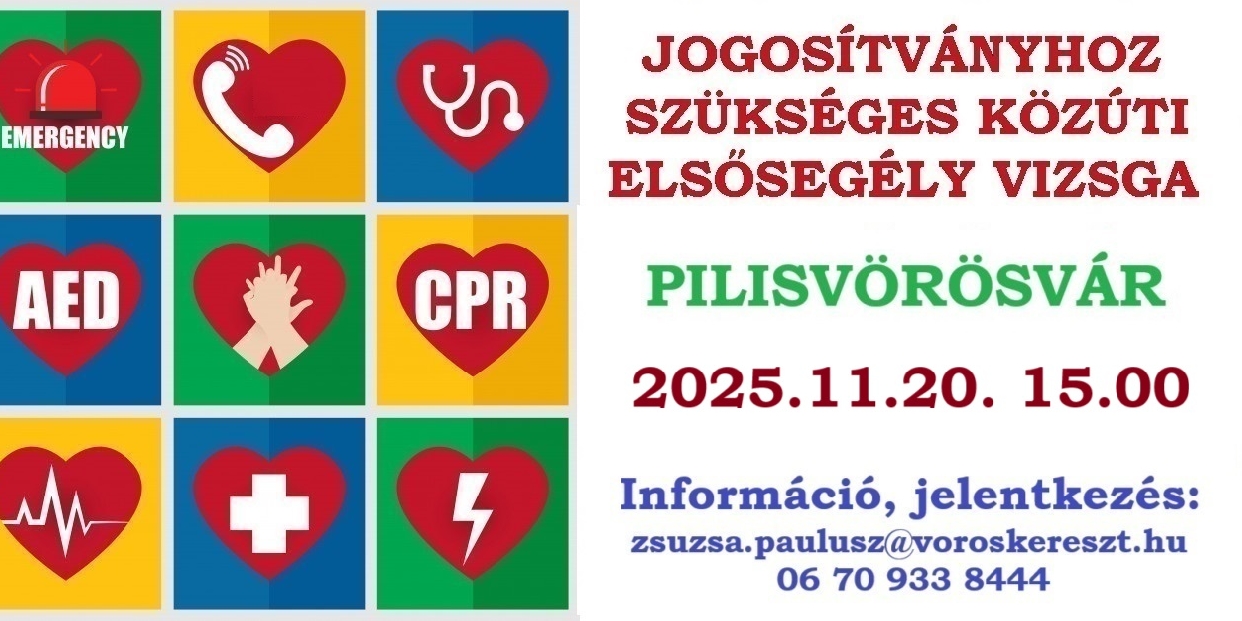 Jogosítványhoz szükséges közúti elsősegély vizsgát tartanak Pilisvörösváron