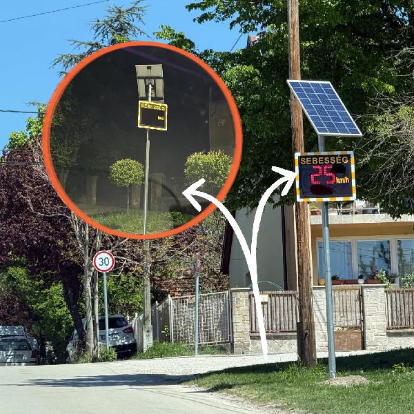 Új napelemes sebességmérők segítik a közlekedésbiztonságot Pilisvörösváron
