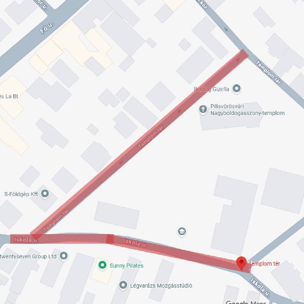 Útlezárásra kell számítani december 14-én a Templom térnél