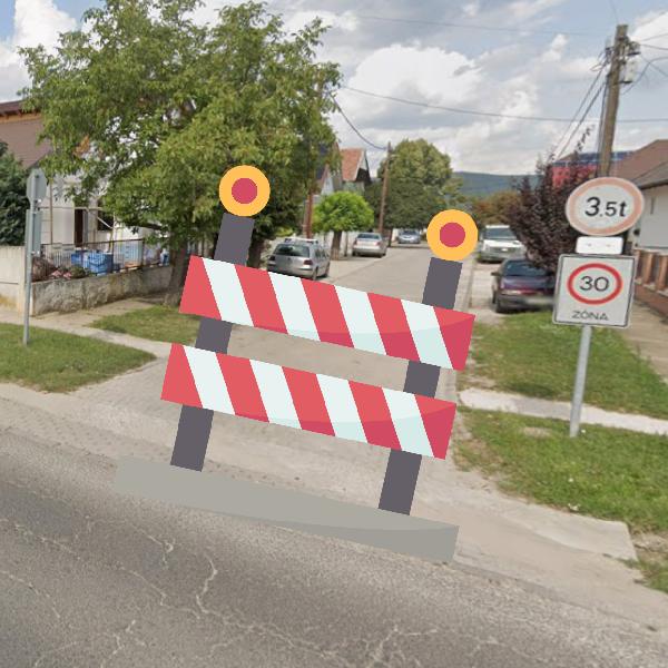 Útzár a Csokonai utca–Szabadság utca sarkán