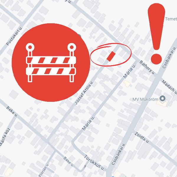 Útzár lesz ma a József Attila utcában