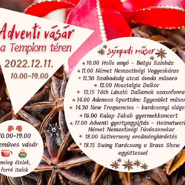 Adventi vásár, színes programkavalkád a Templom téren