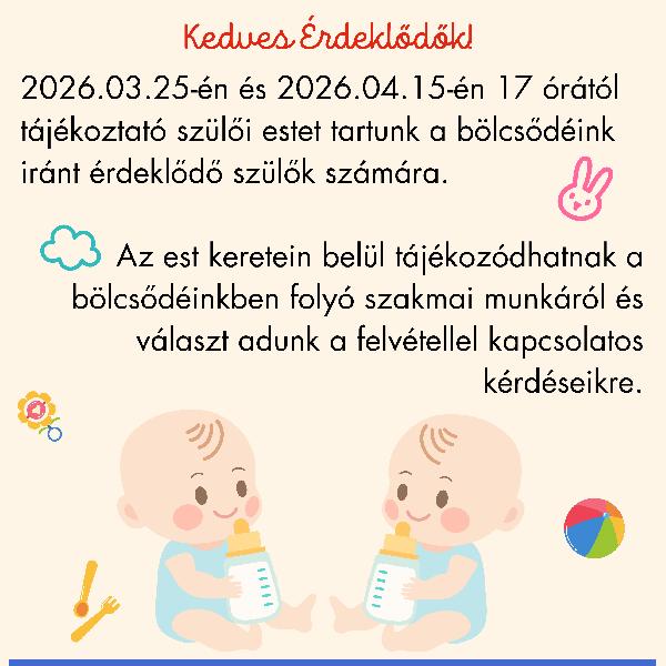 Szülői információs est a Tipegő Bölcsődében