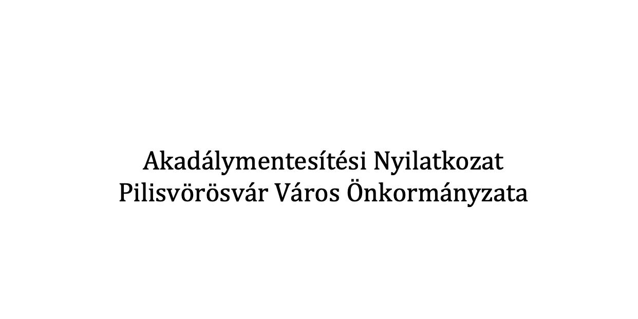 Akadálymentesítési nyilatkozat